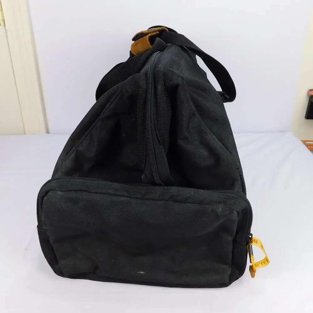 Vintage 90s B.U.M. Equipment Black Duffel Gym Travel Bag Shoulder Strap Black